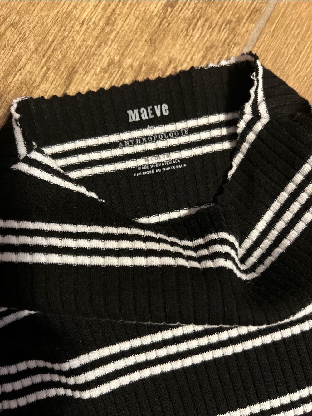 Anthropologie Maeve Black and White Striped Turtleneck Sweater